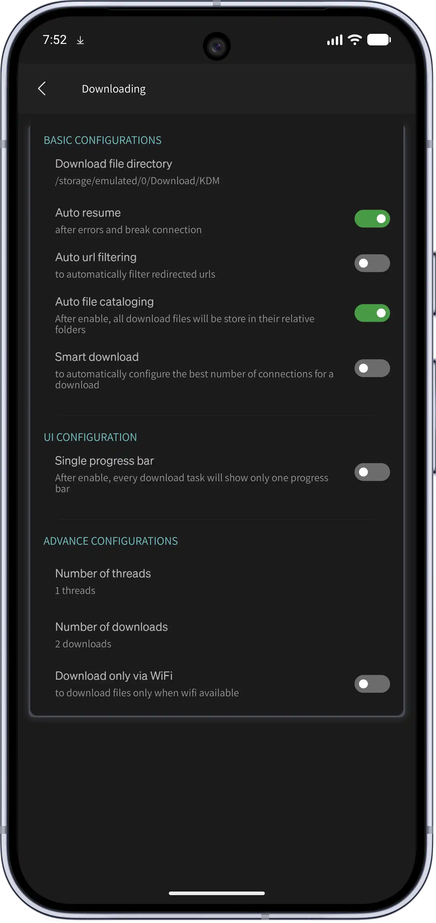 IDM Android Application Interface